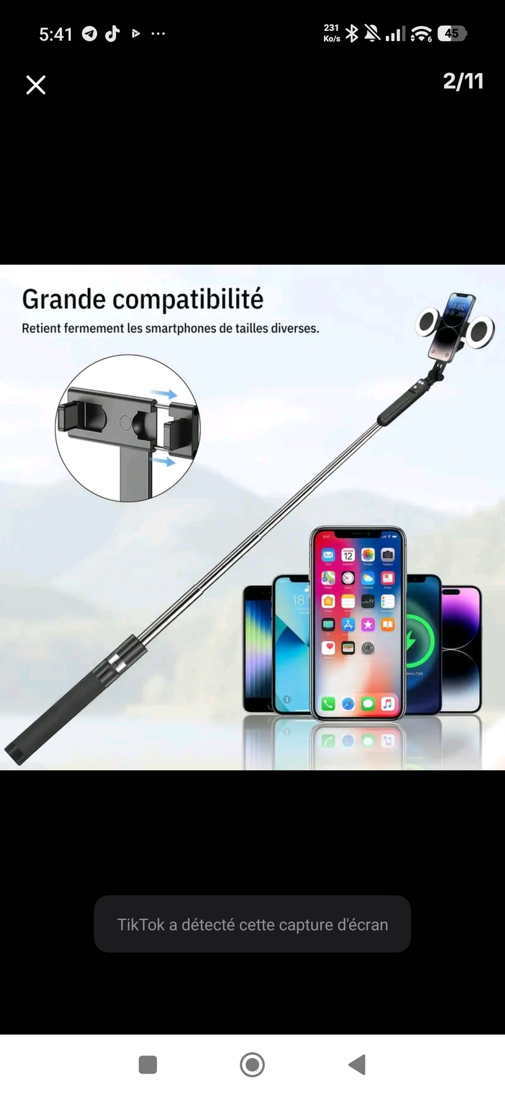 Perche extensible jusqu'à 1,73m - Photos de groupe