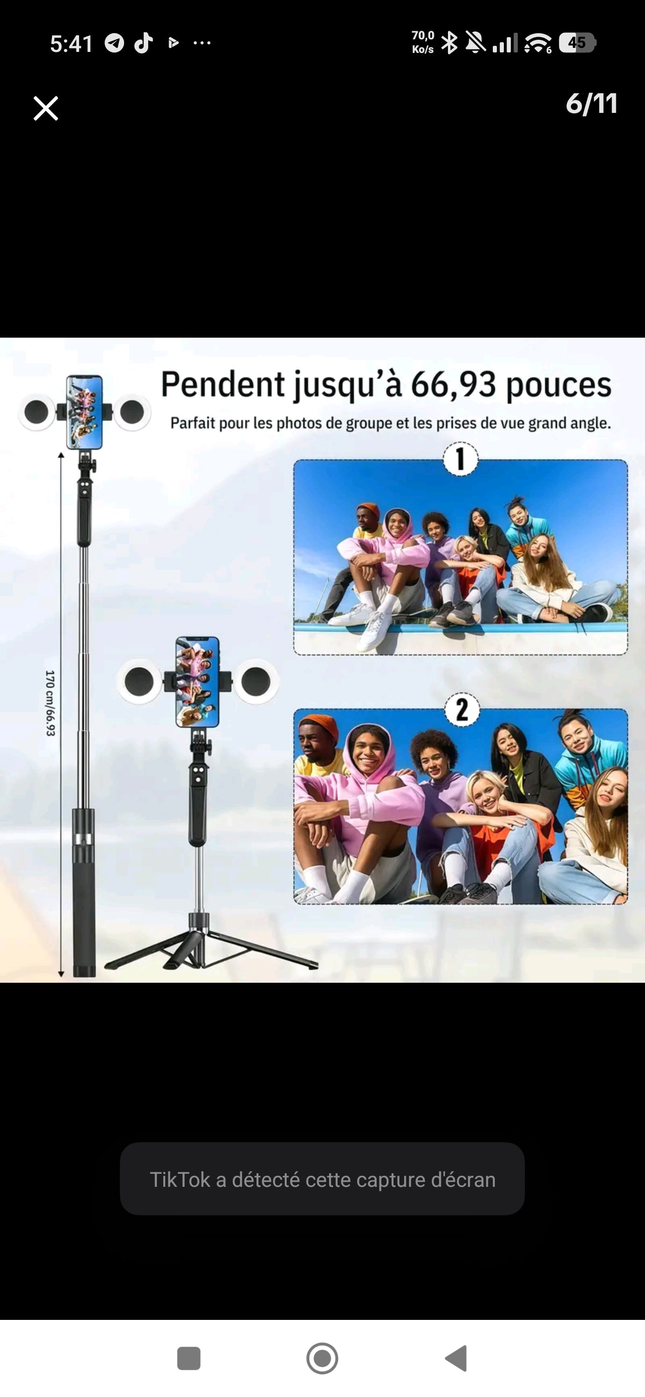 Perche selfie LED en situation