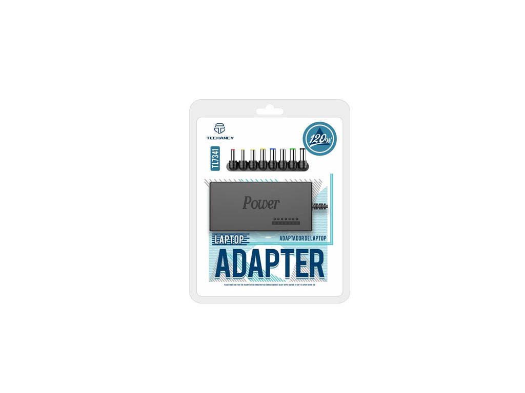 Techancy Adaptador Universal para Laptop 120W TL7341 Preto, Entrada 110-240V, Saída 120W, com Várias Conexões-1